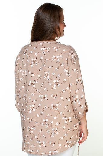 Туника штапель 4117/08/Бежевый, белый фото 4