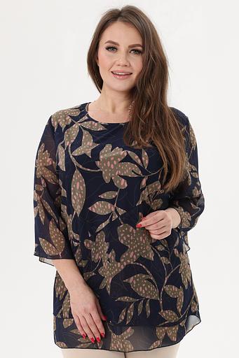 Туника женская 7024-23/02/Темно-синий, розовый фото 1
