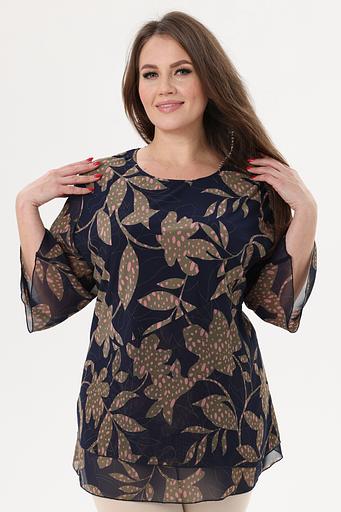 Туника женская 7024-23/02/Темно-синий, розовый фото 4