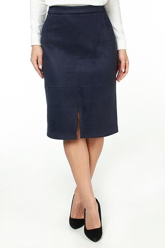 Юбка эко-замша 116/02/Темно-синий фото 2
