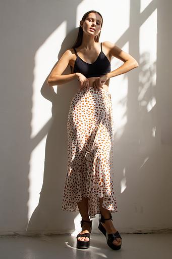 Юбка ELEGANT002/02/Белый, коричневый фото 1