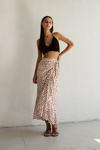 Юбка ELEGANT002/02/Белый, коричневый фото 2