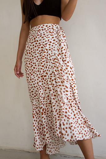 Юбка ELEGANT002/02/Белый, коричневый фото 3