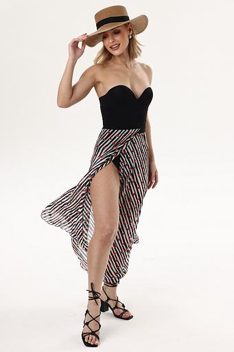 Юбка шифон 122/01/Белый, черный,красный фото 3