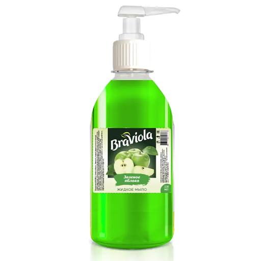 Мыло жидкое Braviola 0,33 л « Зеленое яблоко» ОПТ фото 1