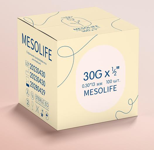Игла одноразовая медицинская инъекционная стерильная MESOLIFE 30G 0,30х13 мм 100/5000, опт фото 1