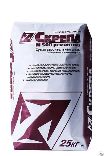Скрепа М500 ремонтная -смесь сухая, поверхностно-восстановительная, 25 кг ОПТ фото 1