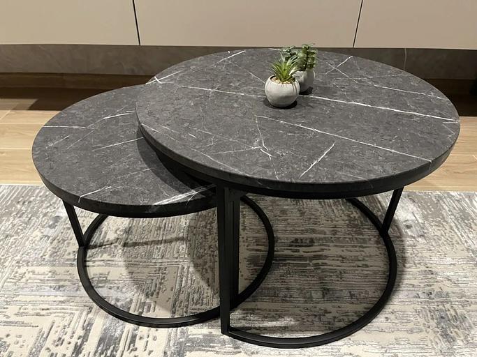 Набор из двух журнальных столиков в стиле лофт «Акцент» опт фото 4