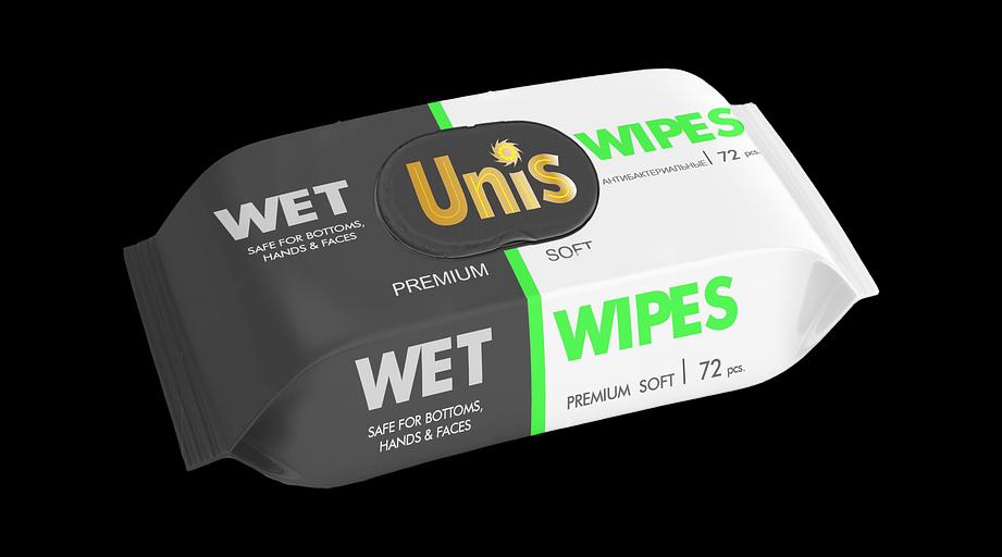 Влажные салфетки UNIS 72 универсальные ОПТ фото 1