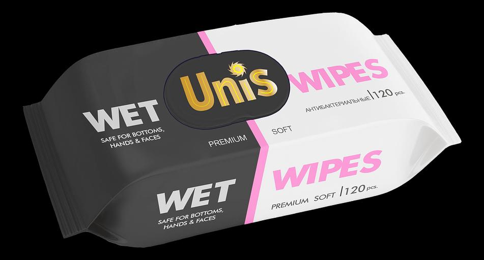 Влажные салфетки UNIS 120 универсальные ОПТ фото 1