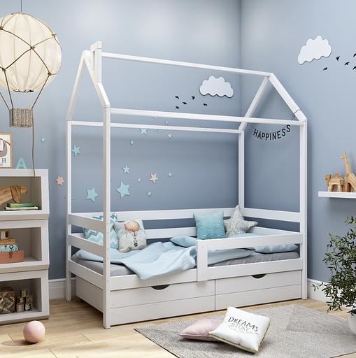 Одноярусная кровать-домик Classic белая фото 1