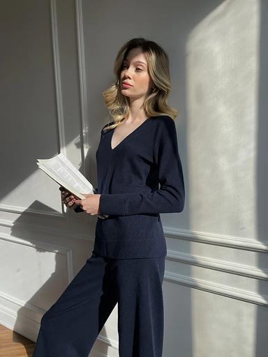 Кашемировый костюм синий ОПТ фото 3