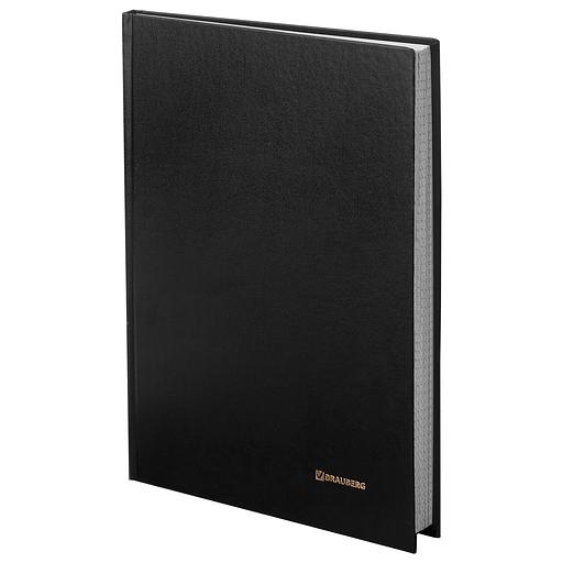 Книга учета 96 л., клетка, твердая, бумвинил, блок офсет, А4 (200×290 мм), BRAUBERG, черная ОПТ фото 1