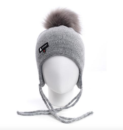 Шапка детская на зиму с завязками - Meeks, Опт фото 1