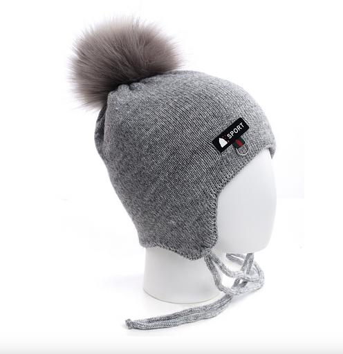 Шапка детская на зиму с завязками - Meeks, Опт фото 2