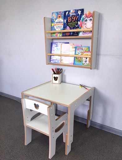 Настенная детская полка для книг Монтессори 50 см ОПТ фото 2