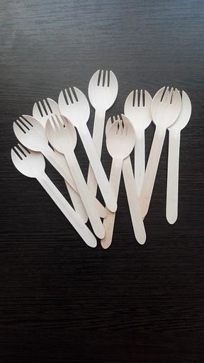 Ложка-вилка одноразовая 160 мм ОПТ фото 2