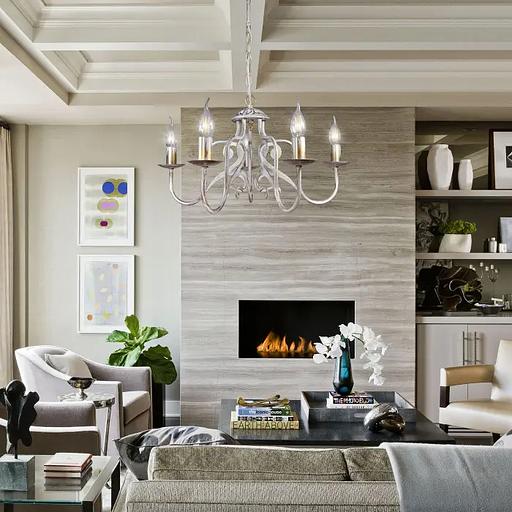 Люстра подвесная «Аврора» белое золото ОПТ фото 5