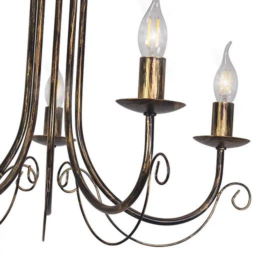 Люстра потолочная 5 ламп черное золото ОПТ фото 3