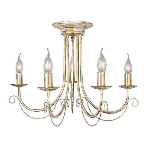 Люстра потолочная 5 ламп бежевое золото ОПТ фото 1