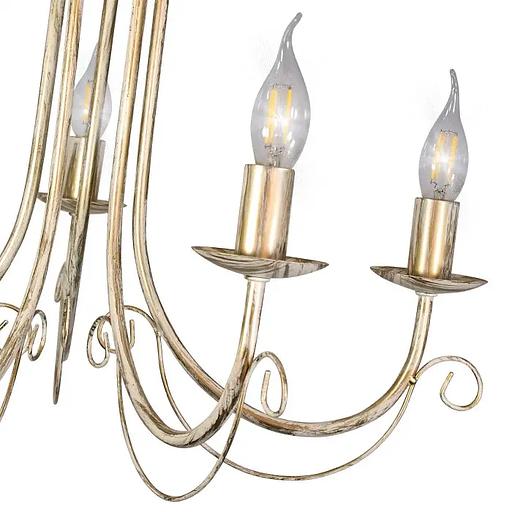 Люстра потолочная 5 ламп бежевое золото ОПТ фото 8