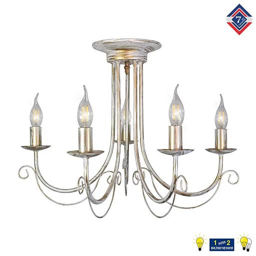 Люстра потолочная 5 ламп белое золото ОПТ фото 6