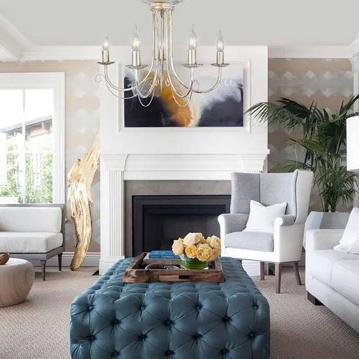 Люстра потолочная 5 ламп белое золото ОПТ фото 8