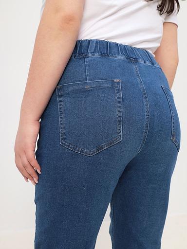 Джинсы женские бананы на резинке с высокой посадкой летние ОПТ фото 1