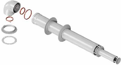 Комплект дымохода АНТИЛЕД 60/100 - 1000мм (Bosch, Buderus, Navien S/C/E, Baxi ECO Nova/Classic, Federica Bugatti, Baltur, Fondital и др.) в комплекте фланец ОПТ фото 1