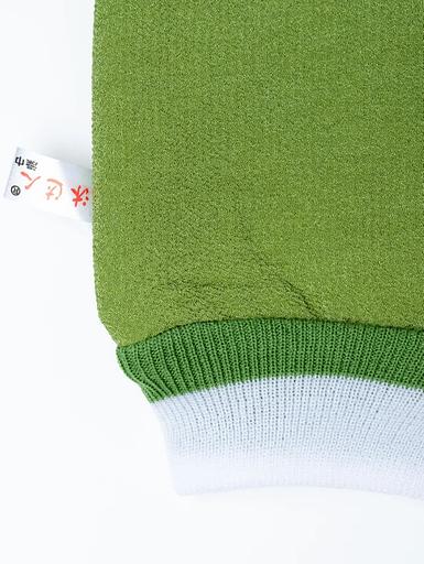 Мочалка для пилинга, скраб-рукавица, варежка скрабер зелёный опт фото 3