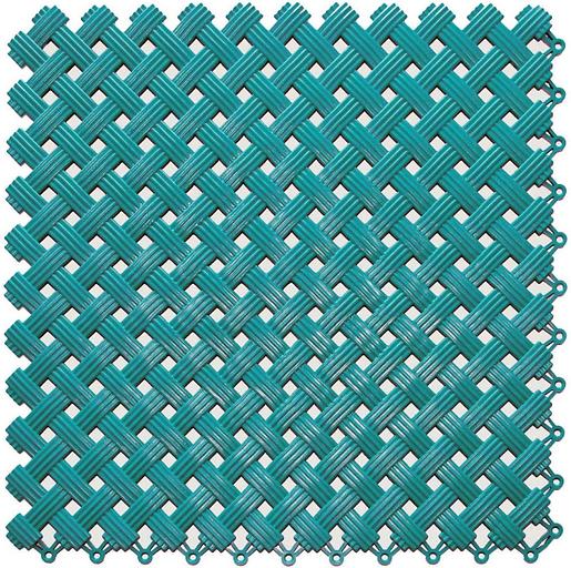 Aqua – антискользящее дренажное покрытие, Цвет Бирюза RAL 5021, Толщина модуля 9 мм. фото 1