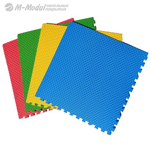 Мягкий пол универсальный 60x60 см, толщина 1,1 см, тиснение плетенка, Цвет Ассорти 4 цвета, Толщина модуля 11 мм. фото 1