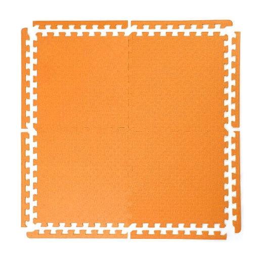 Мягкий пол "Спорт" Универсальный 50x50 см, толщина 1,4 см, тиснение плетенка, Цвет Оранжевый, Толщина модуля 14 мм фото 1