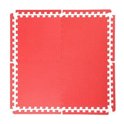 Мягкий пол "Спорт" Универсальный 50x50 см, толщина 1,4 см, тиснение плетенка, Цвет Красный, Толщина модуля 14 мм фото 1