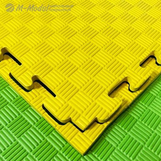 Мягкий модульный детский пол односторонний 100x100 см, толщина 1 см, Цвет Желтый, Толщина модуля 10 мм. фото 1