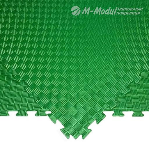 Мягкий модульный пол для детского игрового центра 100x100 см, толщина 1,5 см, Цвет Зеленый, Толщина модуля 15 мм. фото 1