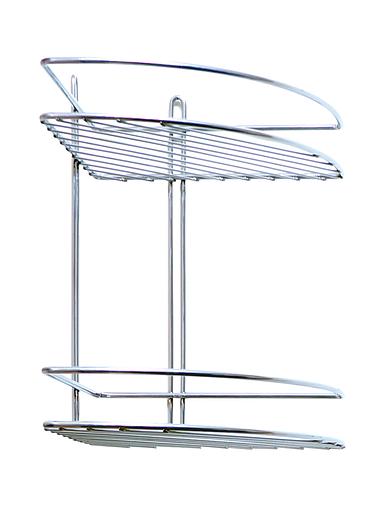 Полка для ванной комнаты «Консулл», 2-ярусная, угловая, 2 прута, 200х200х380 мм, хром Опт фото 1