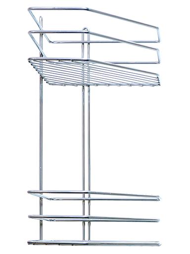 Полка для ванной комнаты «Консулл», 2-ярусная, угловая, трапеция, 3 прута 200х200х380 мм, хром Опт фото 1
