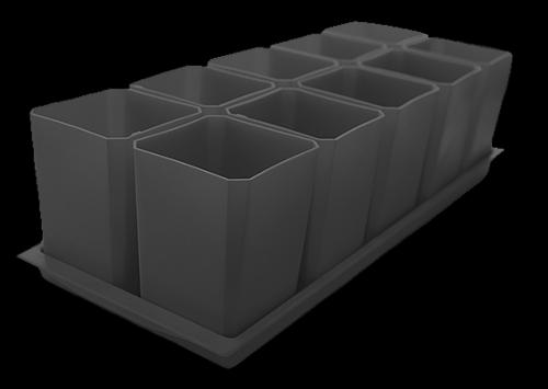 Набор горшков для рассады (10 шт) с поддоном, опт фото 2