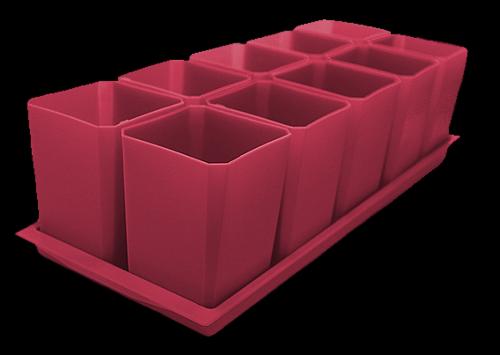 Набор горшков для рассады (10 шт) с поддоном, опт фото 4