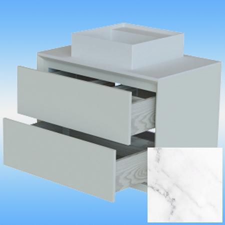 Шкаф подвесной Astra-Form ФРЕЙМ 80-3 BC с накладной раковиной, 2 ящика 800х568х500 фото 1