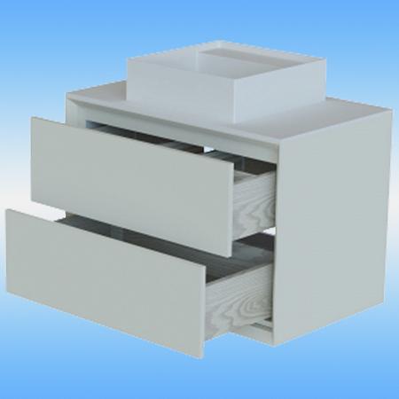 Шкаф подвесной Astra-Form ФРЕЙМ 80-3 с накладной раковиной, 2 ящика 800х568х500 фото 1