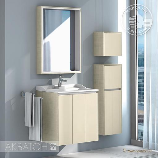 Шкаф подвесной АКВАТОН ФАБИА белый/выбеленное дерево фото 1