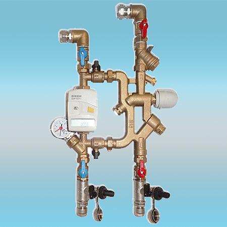 Квартирная станция VALTEC СONTROL MODUL V левая, с теплосчётчиком на 1,5 м3/час и выходами 20мм фото 1