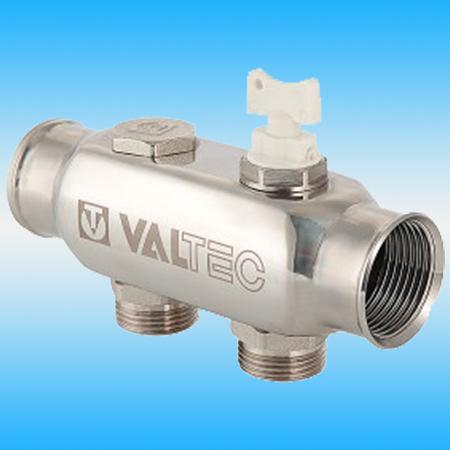 Коллектор из нерж. стали VALTEC с межосевым расстоянием выходов 50 мм ø 1х4вых. ø3/4 ЕК (VTc.505.SS) фото 1