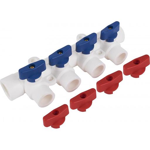 Коллектор с отсекающими кранами ø 32x20 на 4 выхода универсальный фото 1