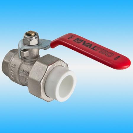 Кран шаровой с переходом на PPR трубу, белый ø 20х1/2 фото 1