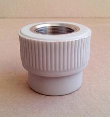 Муфта комбинированная с внутренней резьбой PPR ø 20х1/2 серый фото 1