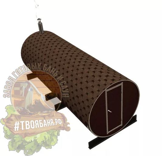 Круглая баня-бочка 6 м Сосна (3 отделения) фото 1