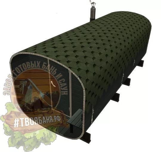 Квадро баня-бочка Сосна 5 м (3 отделения) фото 1